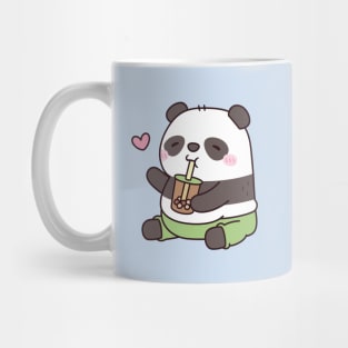 Cute Chubby Panda Bear Loves Bubble Tea Mug